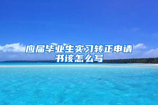 应届毕业生实习转正申请书该怎么写