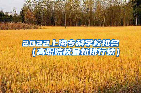 2022上海专科学校排名（高职院校最新排行榜）