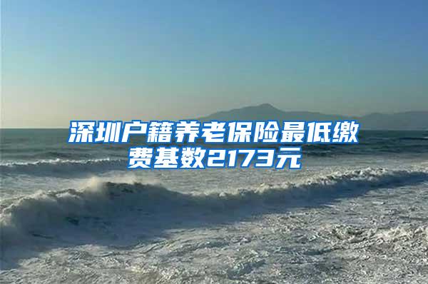 深圳户籍养老保险最低缴费基数2173元