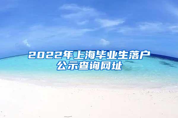 2022年上海毕业生落户公示查询网址