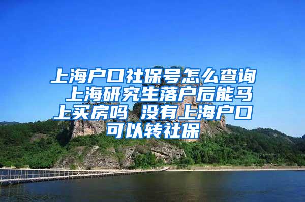 上海户口社保号怎么查询 上海研究生落户后能马上买房吗 没有上海户口可以转社保