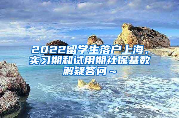 2022留学生落户上海，实习期和试用期社保基数解疑答问～