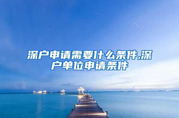 深户申请需要什么条件,深户单位申请条件