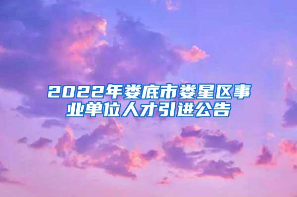 2022年娄底市娄星区事业单位人才引进公告