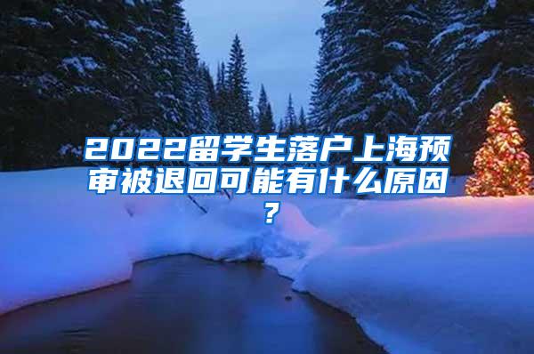 2022留学生落户上海预审被退回可能有什么原因？