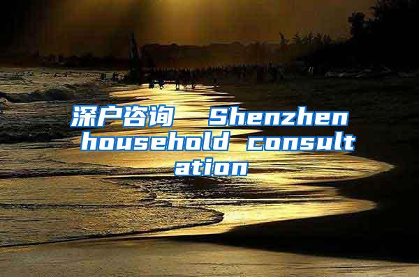 深户咨询  Shenzhen household consultation