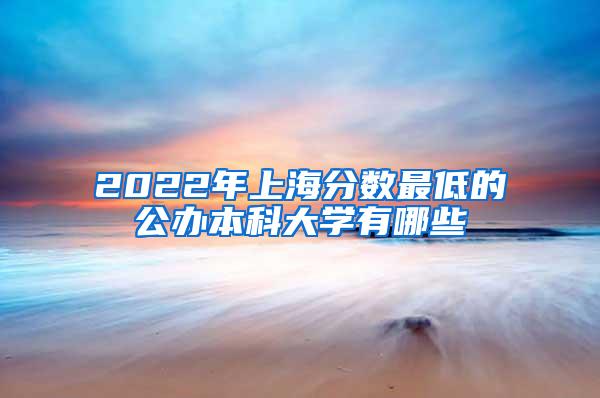 2022年上海分数最低的公办本科大学有哪些