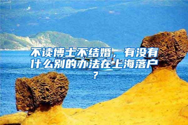 不读博士不结婚，有没有什么别的办法在上海落户？