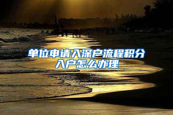 单位申请入深户流程积分入户怎么办理