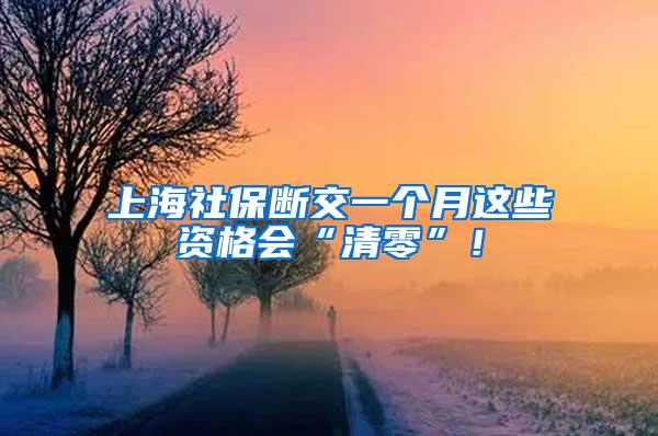 上海社保断交一个月这些资格会“清零”！