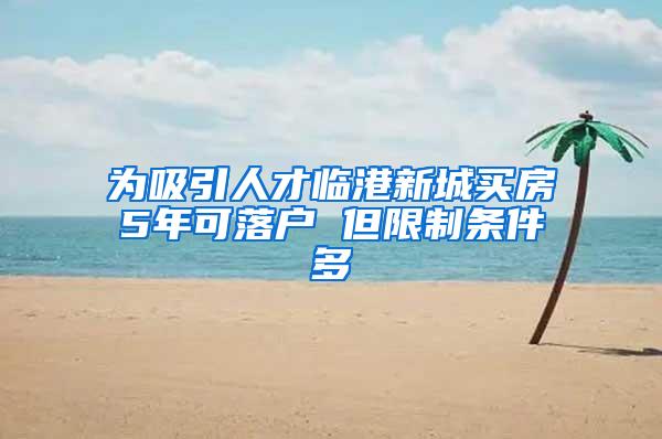 为吸引人才临港新城买房5年可落户 但限制条件多