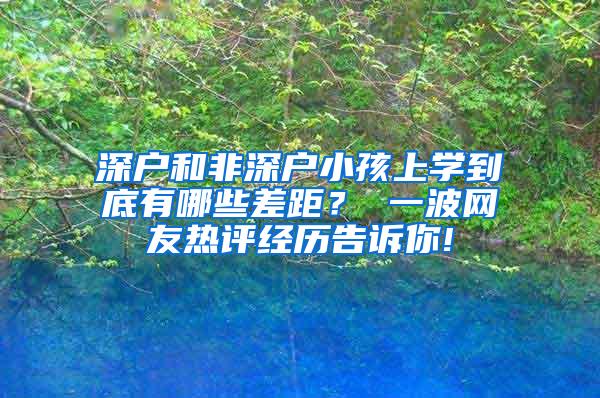 深户和非深户小孩上学到底有哪些差距？ 一波网友热评经历告诉你!