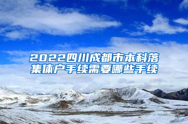 2022四川成都市本科落集体户手续需要哪些手续