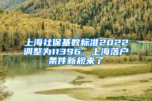 上海社保基数标准2022调整为11396，上海落户条件新规来了