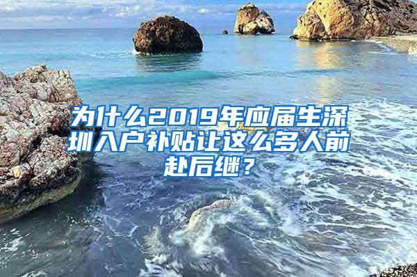 为什么2019年应届生深圳入户补贴让这么多人前赴后继？