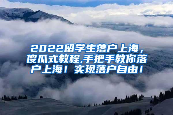 2022留学生落户上海，傻瓜式教程,手把手教你落户上海！实现落户自由！