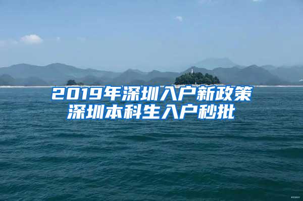 2019年深圳入户新政策深圳本科生入户秒批