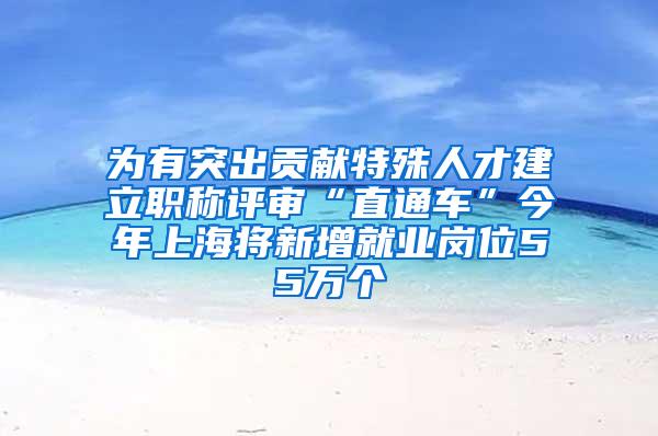 为有突出贡献特殊人才建立职称评审“直通车”今年上海将新增就业岗位55万个