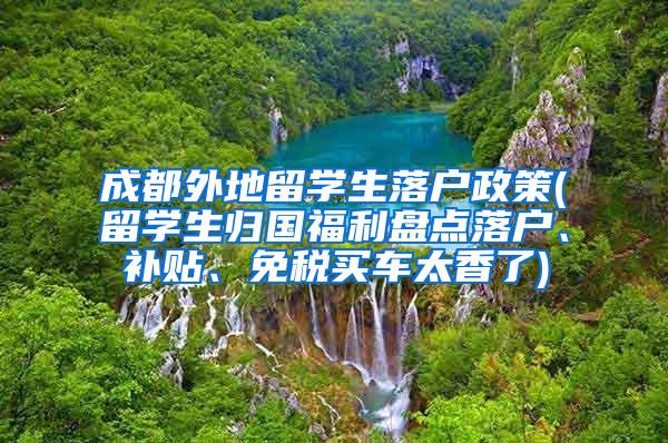 成都外地留学生落户政策(留学生归国福利盘点落户、补贴、免税买车太香了)