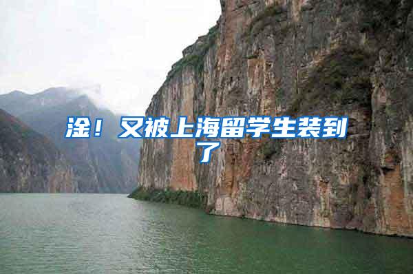 淦！又被上海留学生装到了