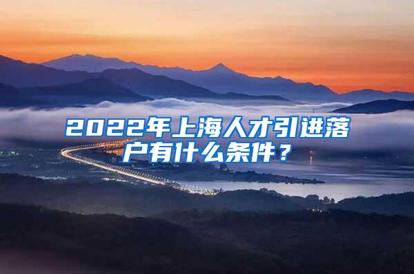 2022年上海人才引进落户有什么条件？