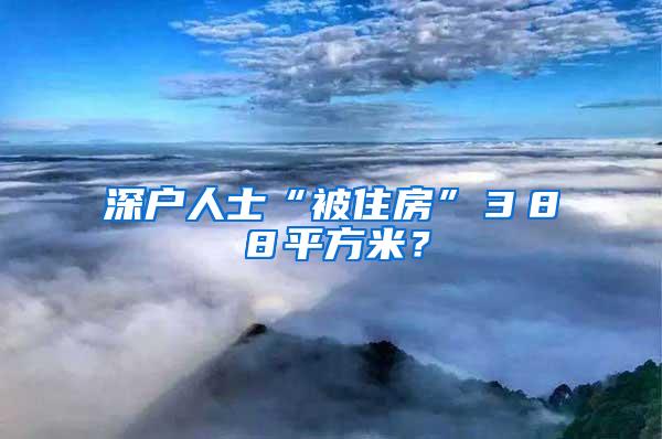 深户人士“被住房”３８８平方米？