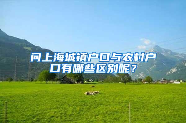 问上海城镇户口与农村户口有哪些区别呢？