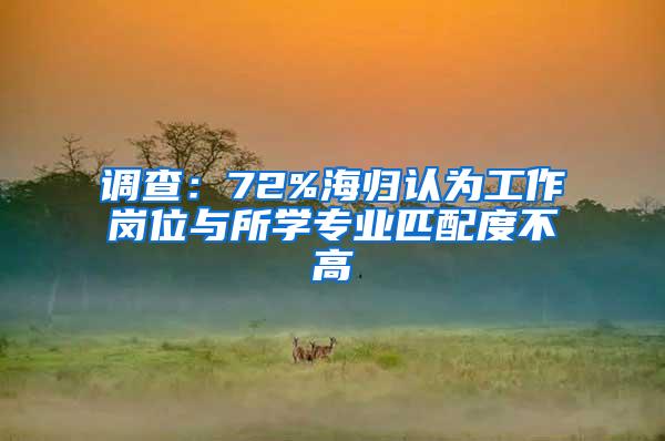 调查：72%海归认为工作岗位与所学专业匹配度不高