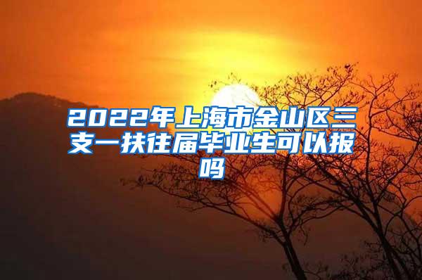 2022年上海市金山区三支一扶往届毕业生可以报吗