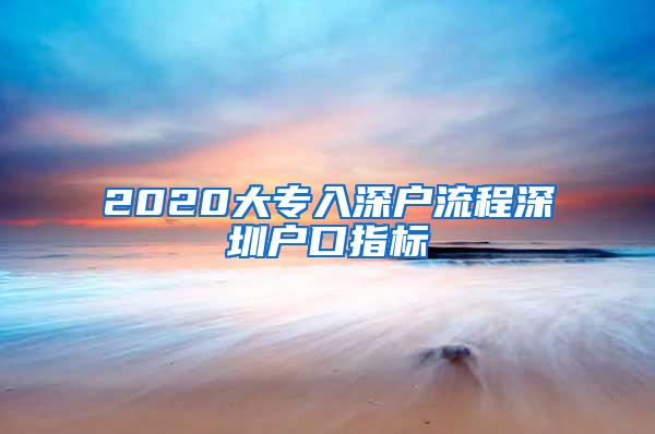 2020大专入深户流程深圳户口指标