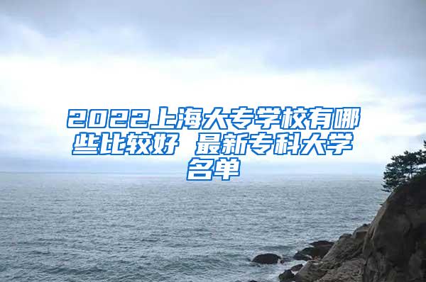 2022上海大专学校有哪些比较好 最新专科大学名单