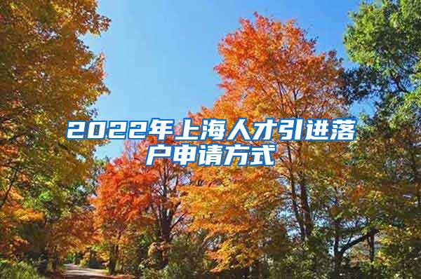 2022年上海人才引进落户申请方式