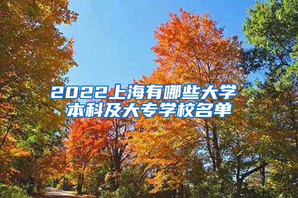 2022上海有哪些大学 本科及大专学校名单