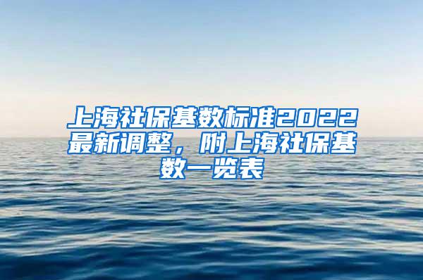 上海社保基数标准2022最新调整，附上海社保基数一览表