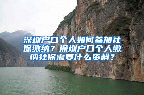 深圳户口个人如何参加社保缴纳？深圳户口个人缴纳社保需要什么资料？