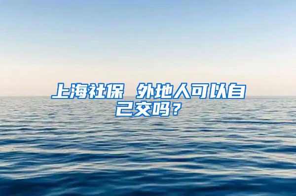 上海社保 外地人可以自己交吗？