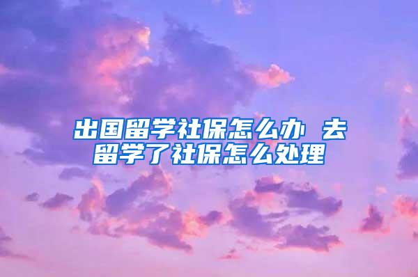 出国留学社保怎么办 去留学了社保怎么处理