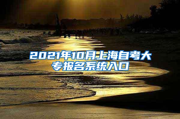 2021年10月上海自考大专报名系统入口