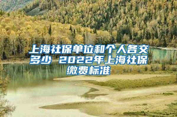 上海社保单位和个人各交多少 2022年上海社保缴费标准