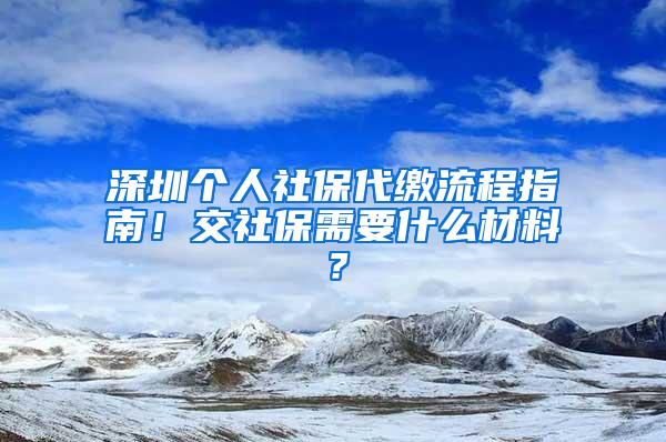 深圳个人社保代缴流程指南！交社保需要什么材料？