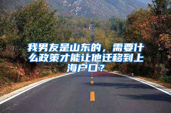 我男友是山东的，需要什么政策才能让他迁移到上海户口？