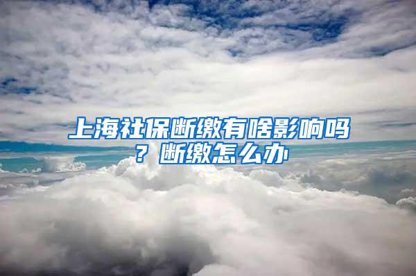 上海社保断缴有啥影响吗？断缴怎么办