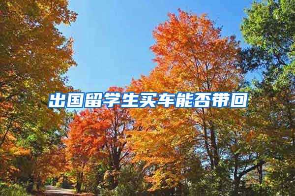 出国留学生买车能否带回