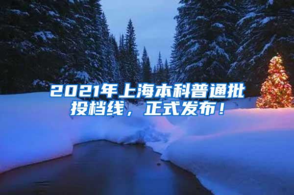 2021年上海本科普通批投档线，正式发布！