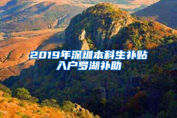 2019年深圳本科生补贴入户罗湖补助