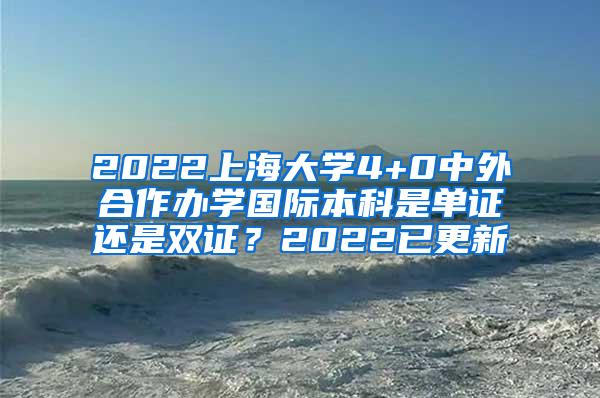 2022上海大学4+0中外合作办学国际本科是单证还是双证？2022已更新