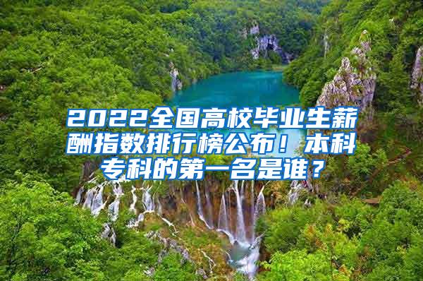 2022全国高校毕业生薪酬指数排行榜公布！本科专科的第一名是谁？