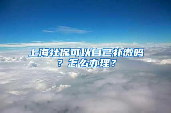 上海社保可以自己补缴吗？怎么办理？