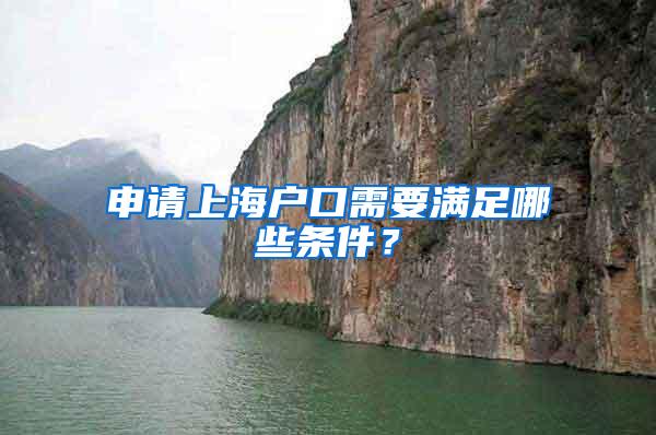 申请上海户口需要满足哪些条件？