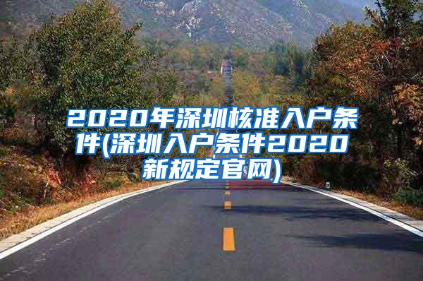 2020年深圳核准入户条件(深圳入户条件2020新规定官网)